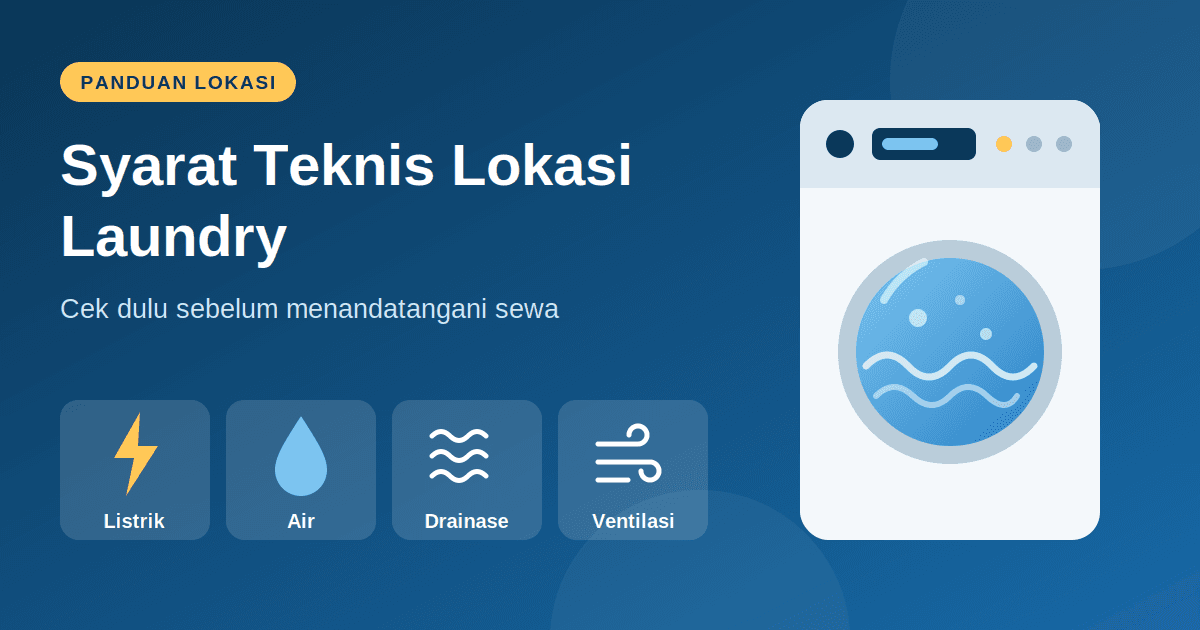 Syarat Teknis Lokasi Laundry: Listrik, Air, Drainase, dan Ventilasi