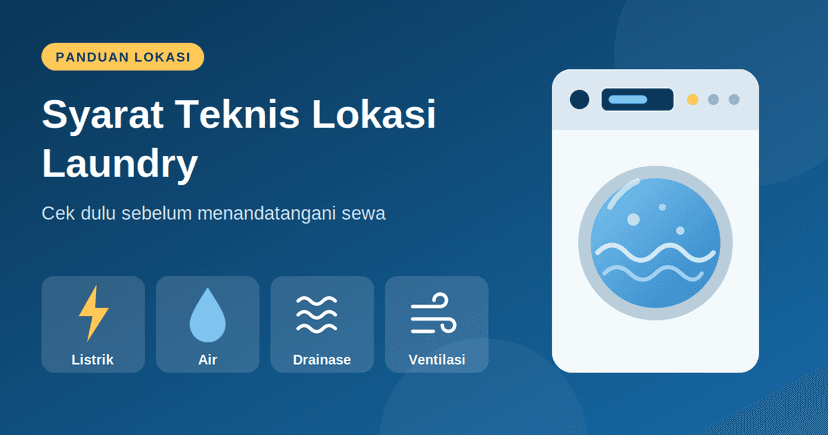 Syarat Teknis Lokasi Laundry: Listrik, Air, Drainase, dan Ventilasi